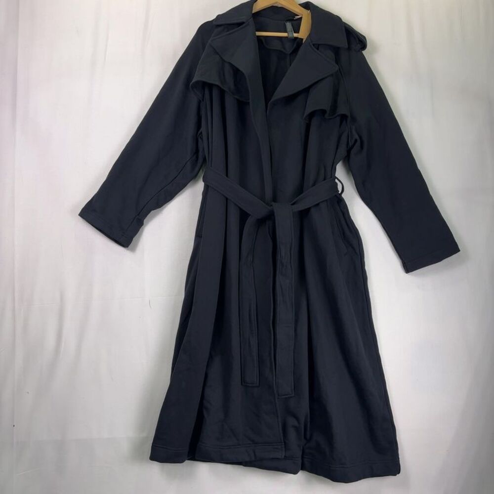 SKIMS Nwt SKIMS black OVERSIZED TRENCH COAT   Boyfriend Fleece Trench Coat